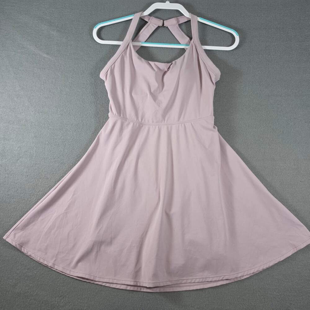 Halara Womens Small Dusty Rose Mauve Backless Twist Exercise Tennis Dress Shorts